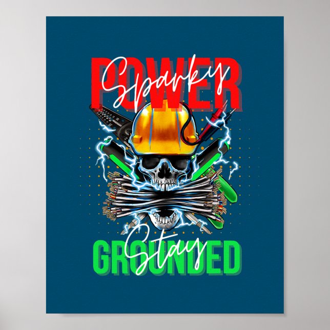 Affiche Ingénieur électrique Câble Lineman (Devant)