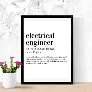 Affiche Ingénieur électrique Définition Ingénierie drôle