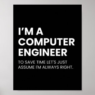 Affiche Ingénieur informaticien Citation drôle de nerd
