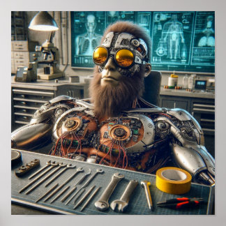Affiche Ingénieur roboticien futuriste