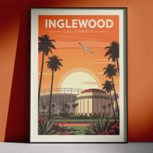 Affiche Inglewood Californie vintage