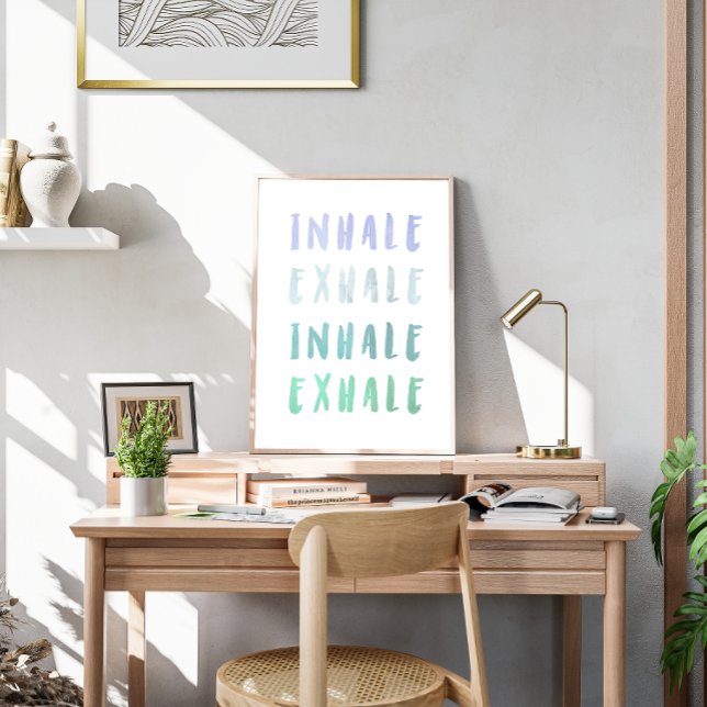 Affiche Inhale Exhale affirmation de la santé mentale affi (Créateur téléchargé)