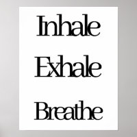 Inhale, Exhale, Breathe Retro Black White