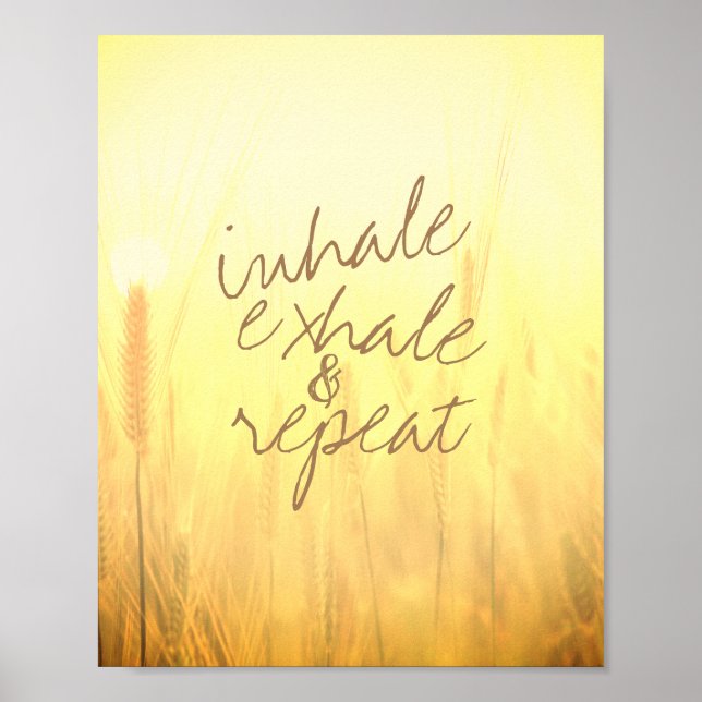 Affiche inhale exhale citation de la nature photo (Devant)