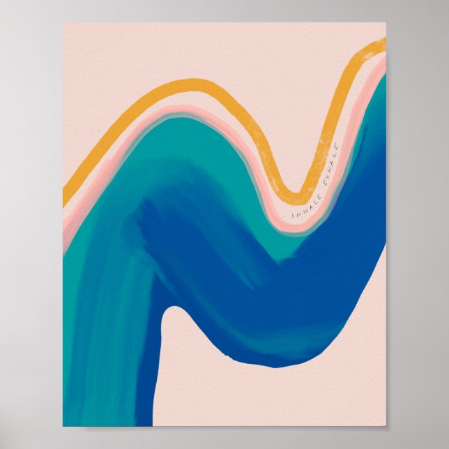 Affiche Inhale Exhale - Conception de mouvement Abstraite (Devant)