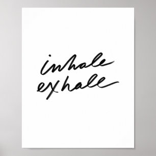 Affiche Inhale Exhale - Devis Motivationnel Décor de burea