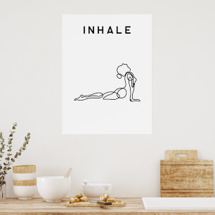 Affiche Inhale Exhale Respiration Yoga pose studio moderne