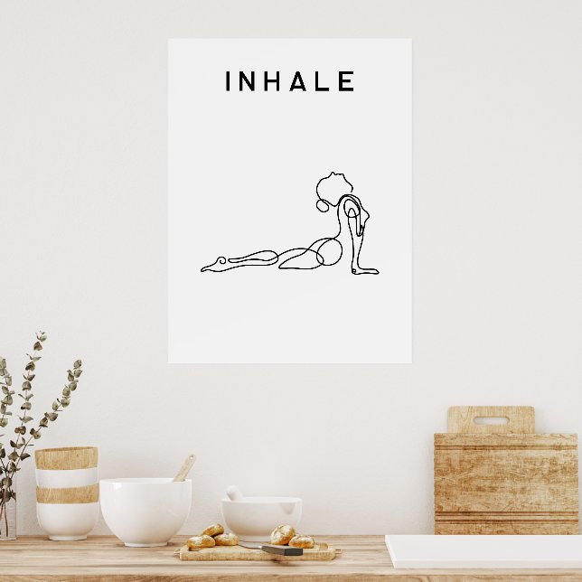Affiche Inhale Exhale Respiration Yoga pose studio moderne (Cuisine)