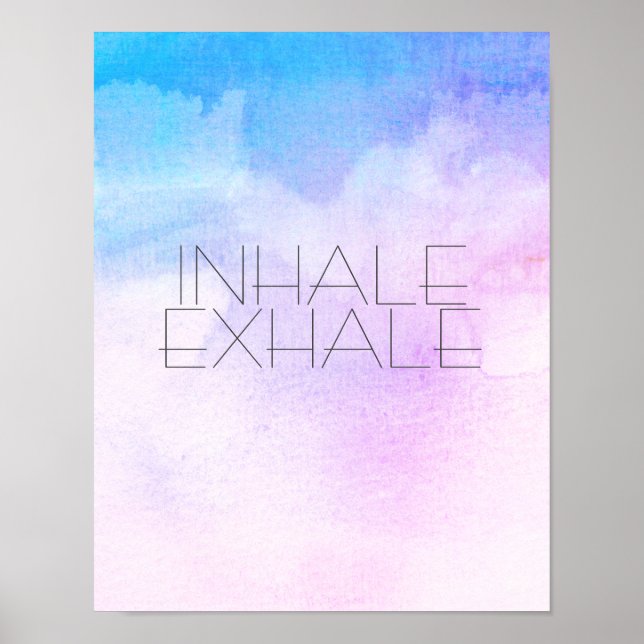 Affiche inhale exhale texte de l'affiche sur l'aquarelle b (Devant)