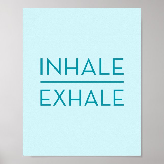 Affiche Inhale Exhale Turquoise Motivational Yoga Citation (Devant)