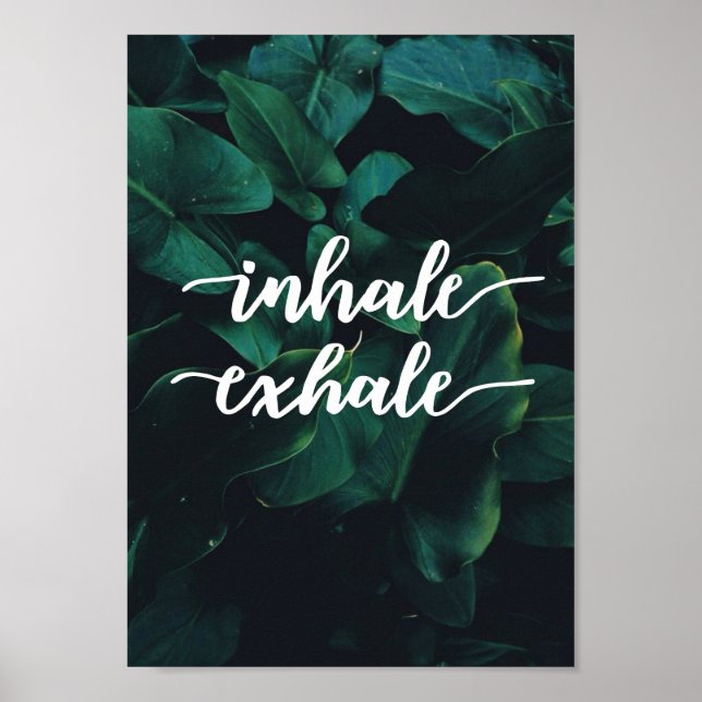 Affiche inhale exhale yoga méditation de la paix spirituel (Devant)