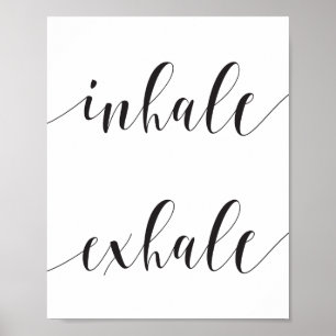 Affiche Inhale Exhale Yoga Meditation Modern Typography
