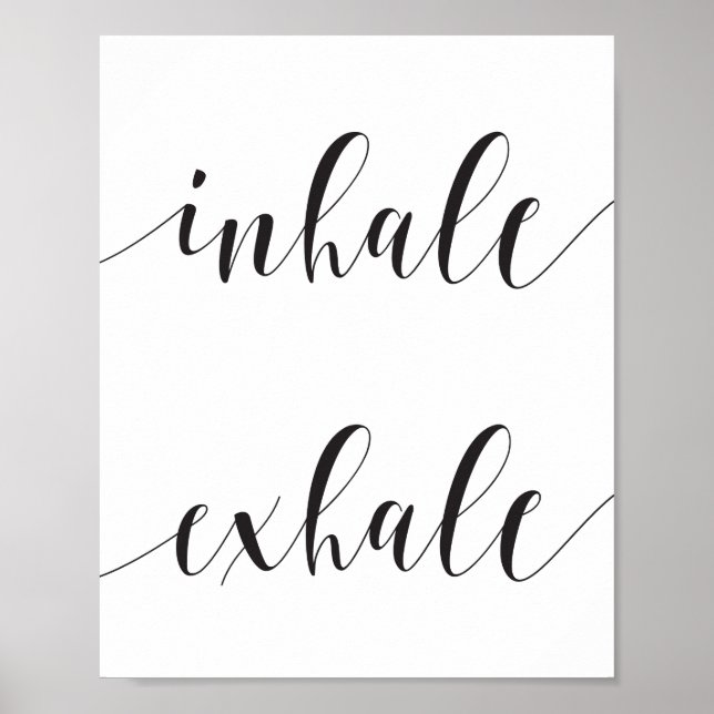 Affiche Inhale Exhale Yoga Méditation Typographie moderne (Devant)