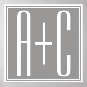 Affiche Initails ou Other Text   White & Grey