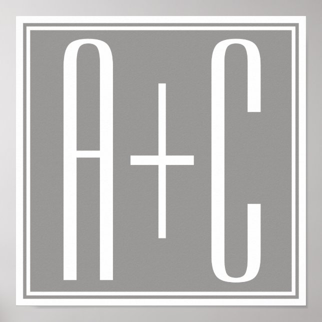 Affiche Initails ou Other Text | White & Grey (Devant)
