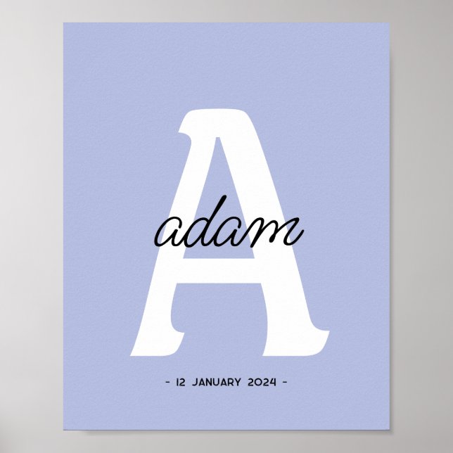 Affiche Initiale personnalisée | Monogramme de nom personn (Devant)