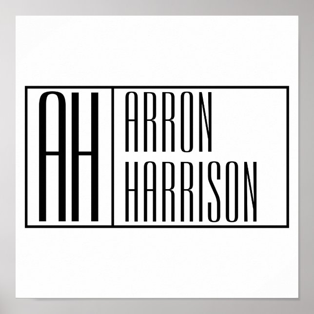 Affiche Initiales minimales modernes et logo de nom (Devant)