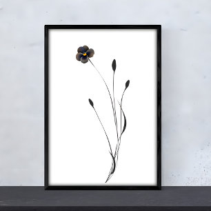 Affiche Ink Pansy Art - Des motifs floraux captivants
