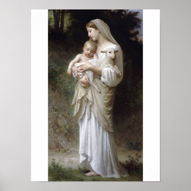 Affiche Innocène Bouguereau Lamb bébé (Devant)