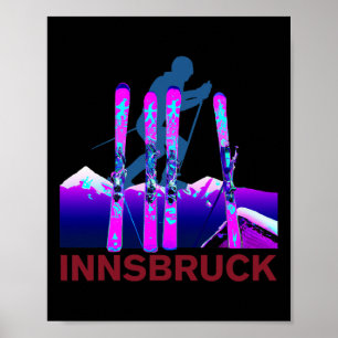 Affiche Innsbruck Ski Et Snowboard Retro 90s Innsbr