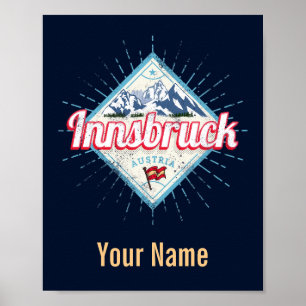 Affiche Innsbruck Tyrol Autriche Retro Alpes Vintage