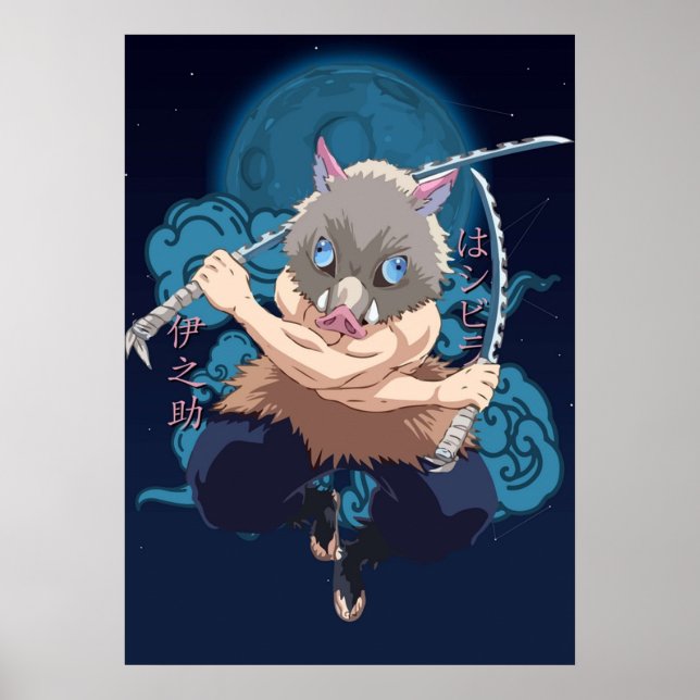 Affiche Inosuke Hashibira  Kimetsu No Yaiba (Devant)