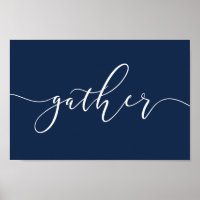Inscription de l'affiche de la salle à manger bleu