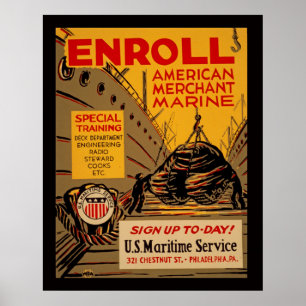 Affiche Inscrivez-vous l'affiche vintage américaine de WPA