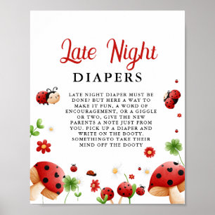 Affiche Insect Lady Night Diaper Baby shower Jeu