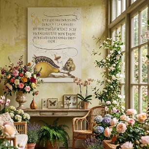 Affiche Insectes de jardin, mouche, chenille, poire, mille