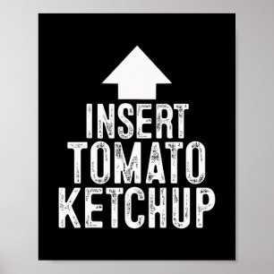 Affiche Insérer la sauce tomate Halloween flèche pointant