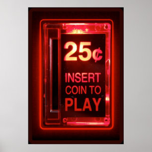 Affiche Insérer une arcade rétro pièce