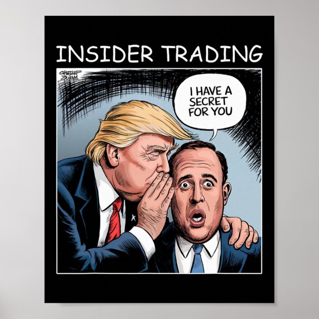 Affiche Insider Trading Trump - Funny  (Devant)
