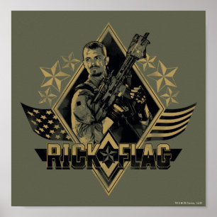 Affiche Insigne de drapeau du peloton   Rick de suicide