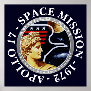 Affiche Insigne de mission spatiale Apollo 17 1972