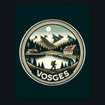 Affiche Insigne des Vosges France<br><div class="desc">Les Vosges dans un style vectoriel. Les Vosges sont une gamme de montagnes moyennes dans l'est de la France,  près de sa frontière avec l'Allemagne.</div>