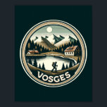 Affiche Insigne des Vosges France<br><div class="desc">Les Vosges dans un style vectoriel. Les Vosges sont une gamme de montagnes moyennes dans l'est de la France, près de sa frontière avec l'Allemagne.</div>
