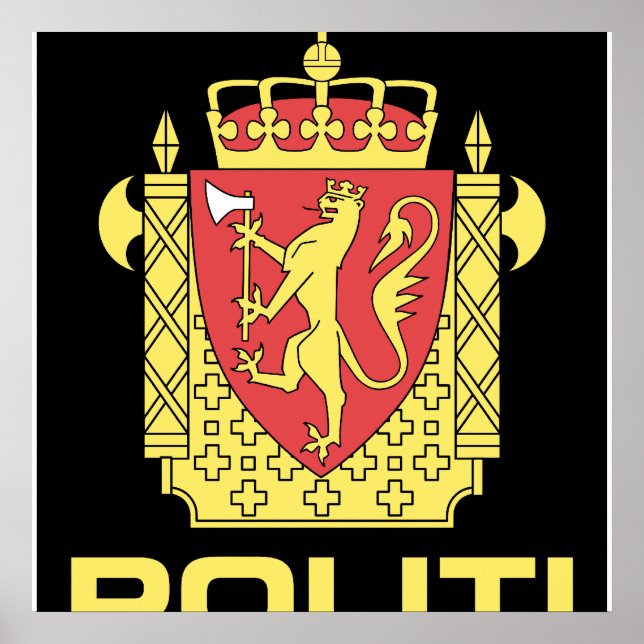 Affiche Insigne du Service de police norvégien, Norvège (Devant)