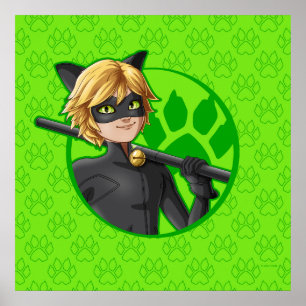 Affiche Insigne vert Cat Noir