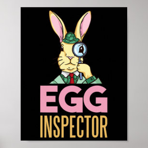 Affiche Inspecteur des oeufs Lapin de Pâques Funny Lapin l