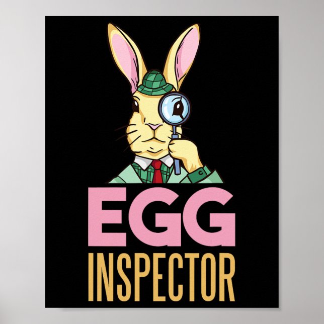 Affiche Inspecteur des oeufs Lapin de Pâques Funny Lapin l (Devant)
