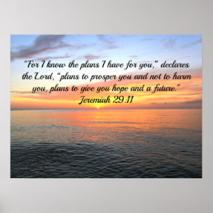 AFFICHE INSPIRANT JEREMIAH 29:11 SLELER "PLANS POUR L'ESPO