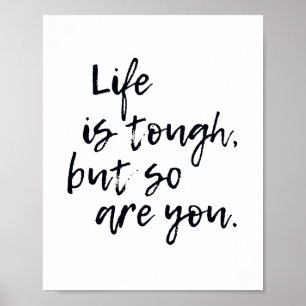 Affiche Inspirant typographique scandinave noir et blanc