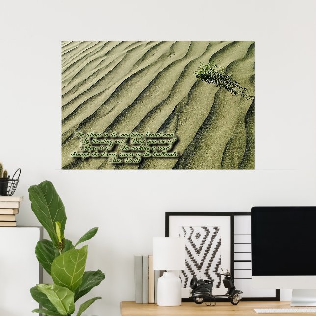 Affiche inspirante de l'Écriture du désert (Bureau à domicile)