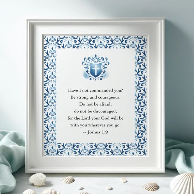 Affiche Inspirante des versets de la Bible (Bible verse inspirational poster in shades of blue)