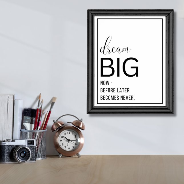 Affiche inspirante "Rêve Grand" 11"x14" (Créateur téléchargé)