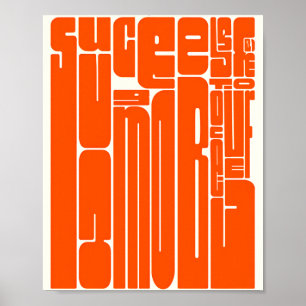 Affiche Inspirante Succès & Courage – Rétro Gras