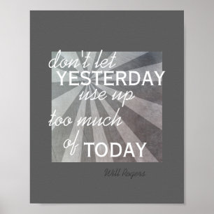 affiche inspirante Will Rogers cite gris foncé