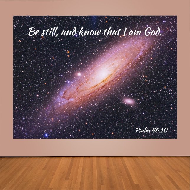 Affiche Inspiration Be Still Psalm Univers (Bookmark my store! https://www.zazzle.com/store/capricepetit)