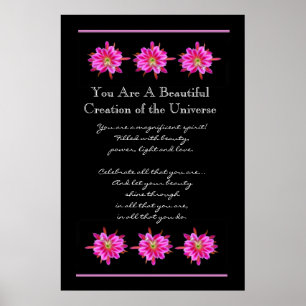 Affiche Inspiration Belles Fleurs Roses